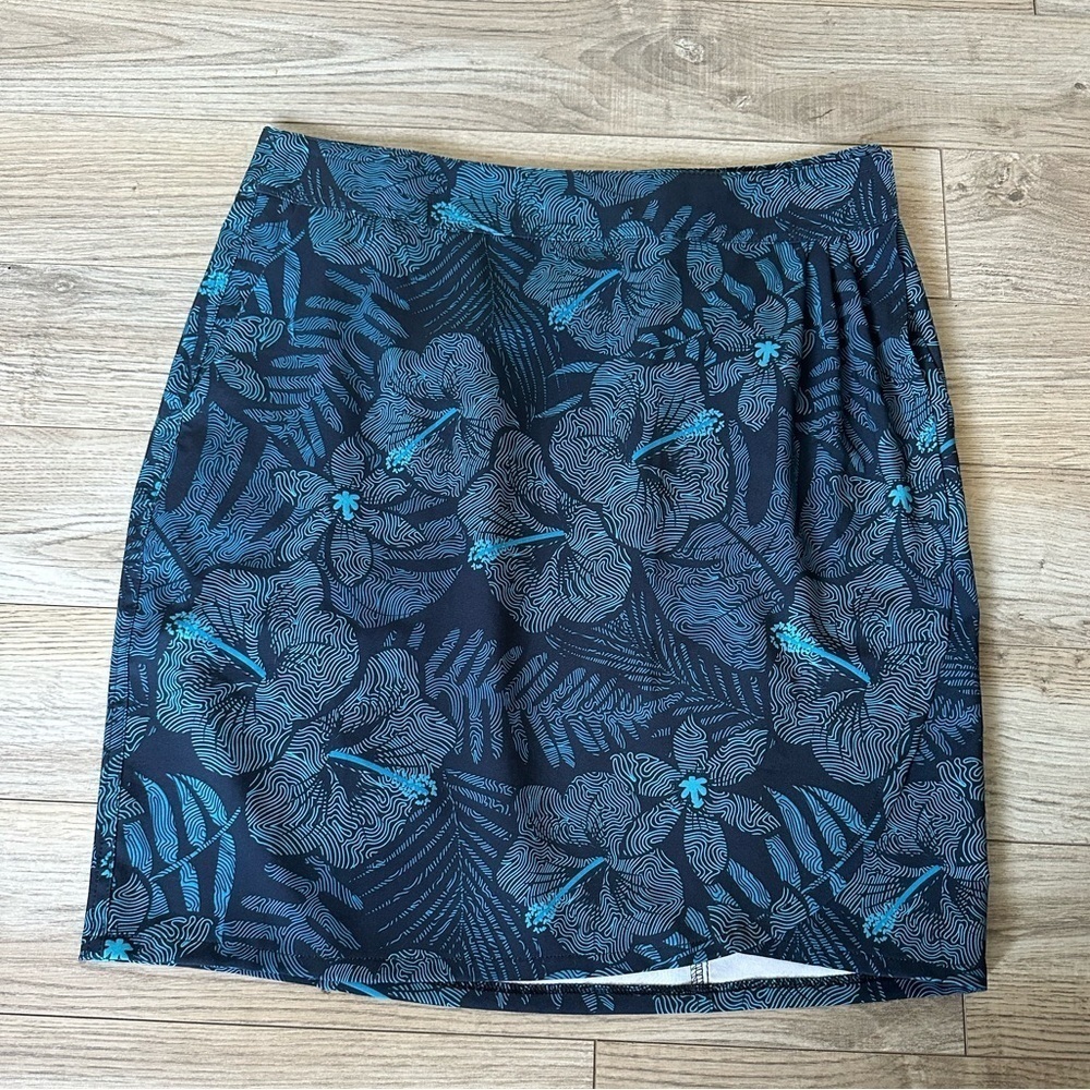 Rip Skirt Hawaii Floral Hibiscus Print Skirt - Blue